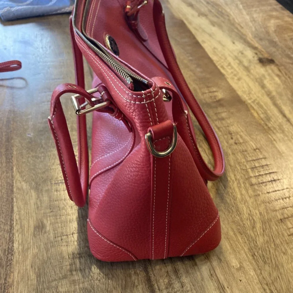 Red Leather Shoulder Bag by Dooney & Bourke